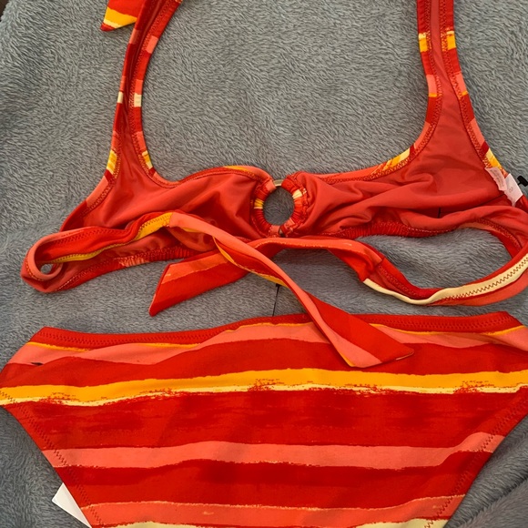 NWT Diane Von Furstenberg Andy Warhol Orange Stripe RIng Bikini Size S - Picture 2 of 6